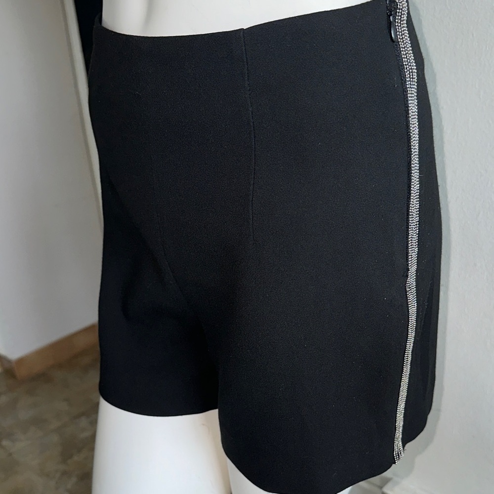 Zara Basic Collection Black Shorts With Silver Me… - image 4